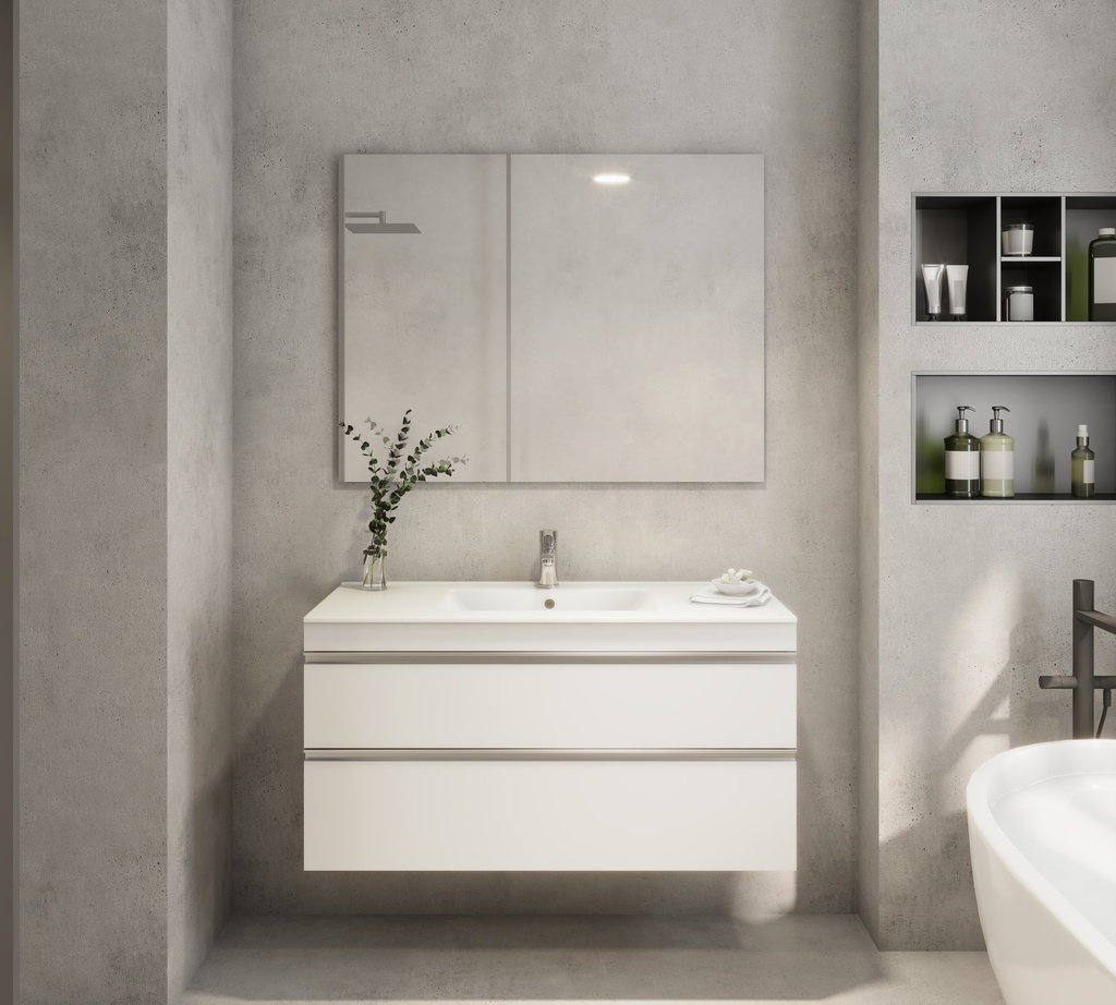 Mueble Riesi (60, 2, Blanco mate, Blanco)